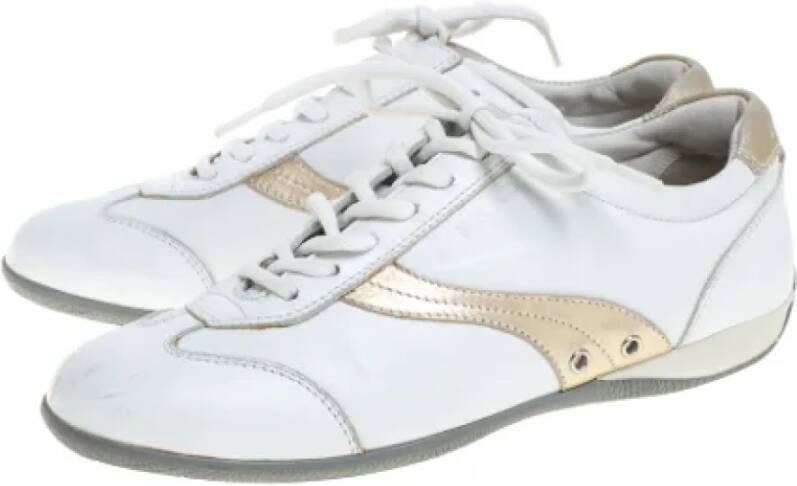Prada Vintage Pre-owned Leather sneakers White Dames