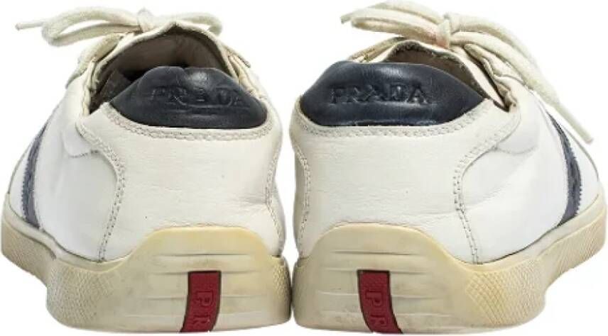 Prada Vintage Pre-owned Leather sneakers White Dames