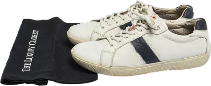 Prada Vintage Pre-owned Leather sneakers White Dames