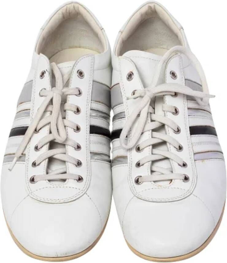 Prada Vintage Pre-owned Leather sneakers White Dames