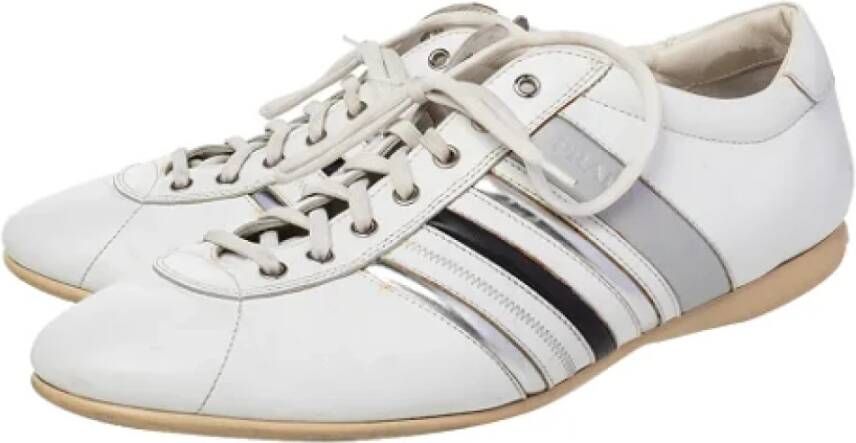 Prada Vintage Pre-owned Leather sneakers White Dames