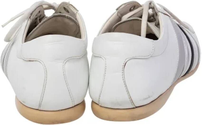 Prada Vintage Pre-owned Leather sneakers White Dames