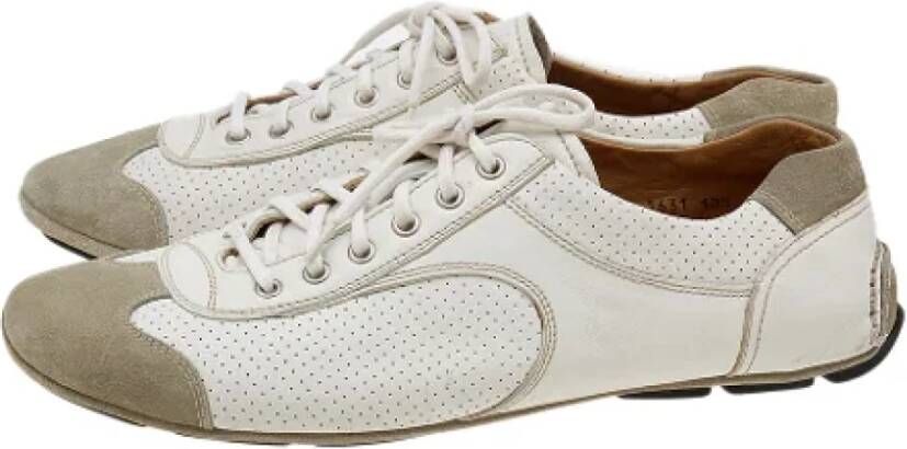 Prada Vintage Pre-owned Leather sneakers White Dames