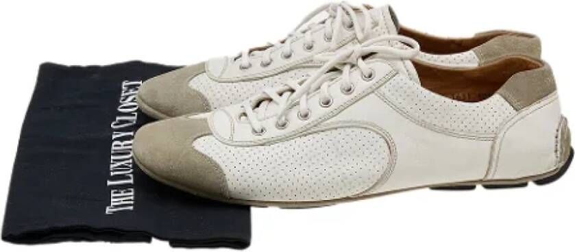 Prada Vintage Pre-owned Leather sneakers White Dames