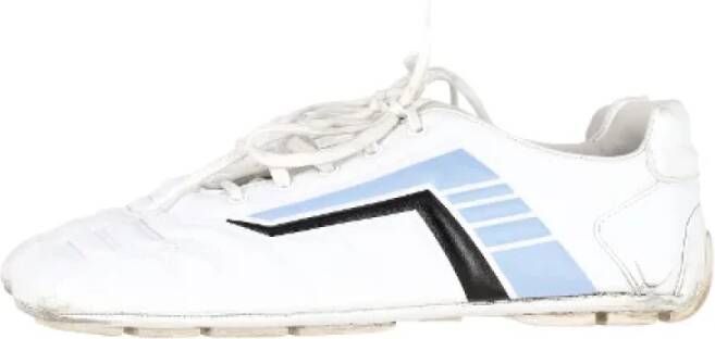 Prada Vintage Pre-owned Leather sneakers White Heren