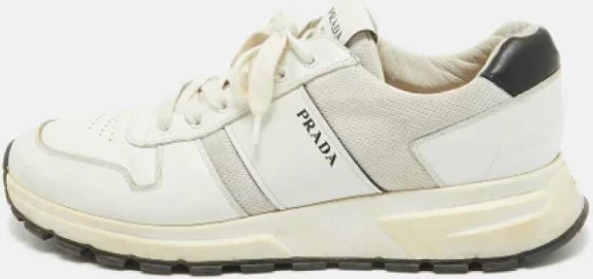 Prada Vintage Pre-owned Leather sneakers White Heren