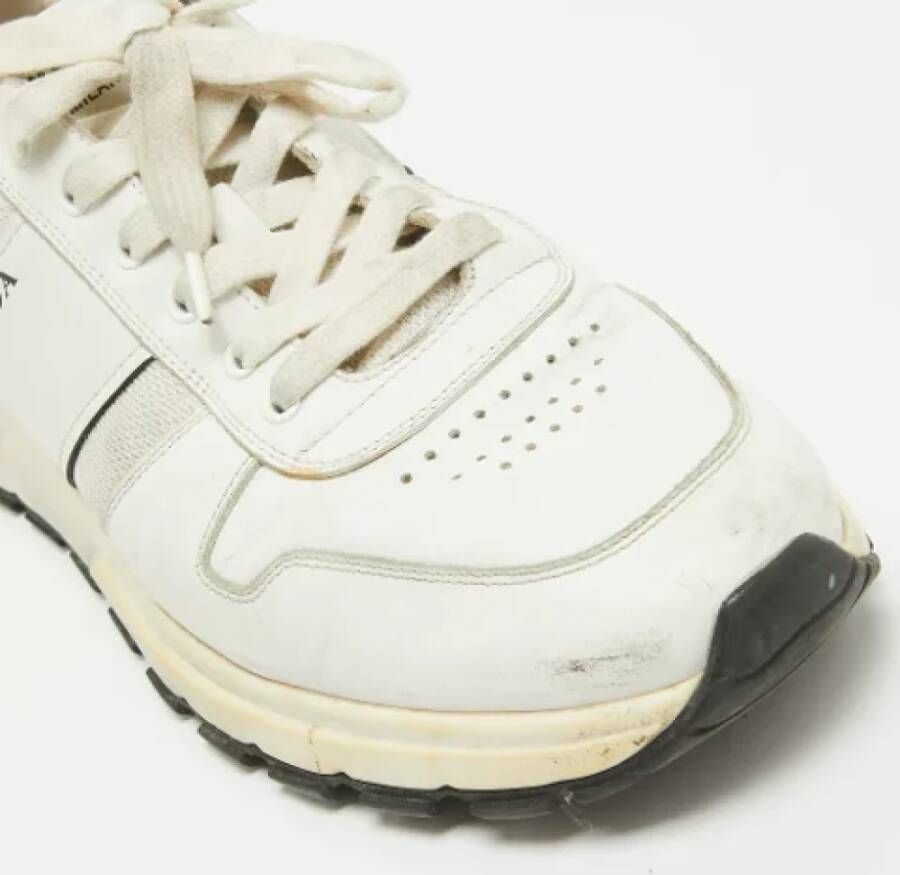Prada Vintage Pre-owned Leather sneakers White Heren