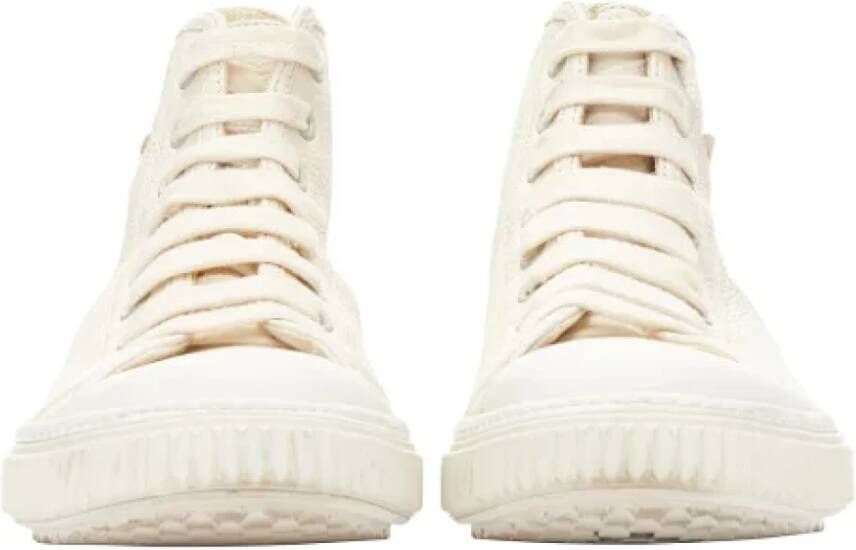 Prada Vintage Pre-owned Leather sneakers White Heren