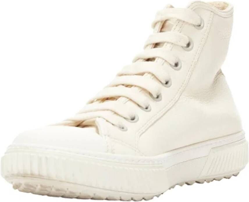 Prada Vintage Pre-owned Leather sneakers White Heren