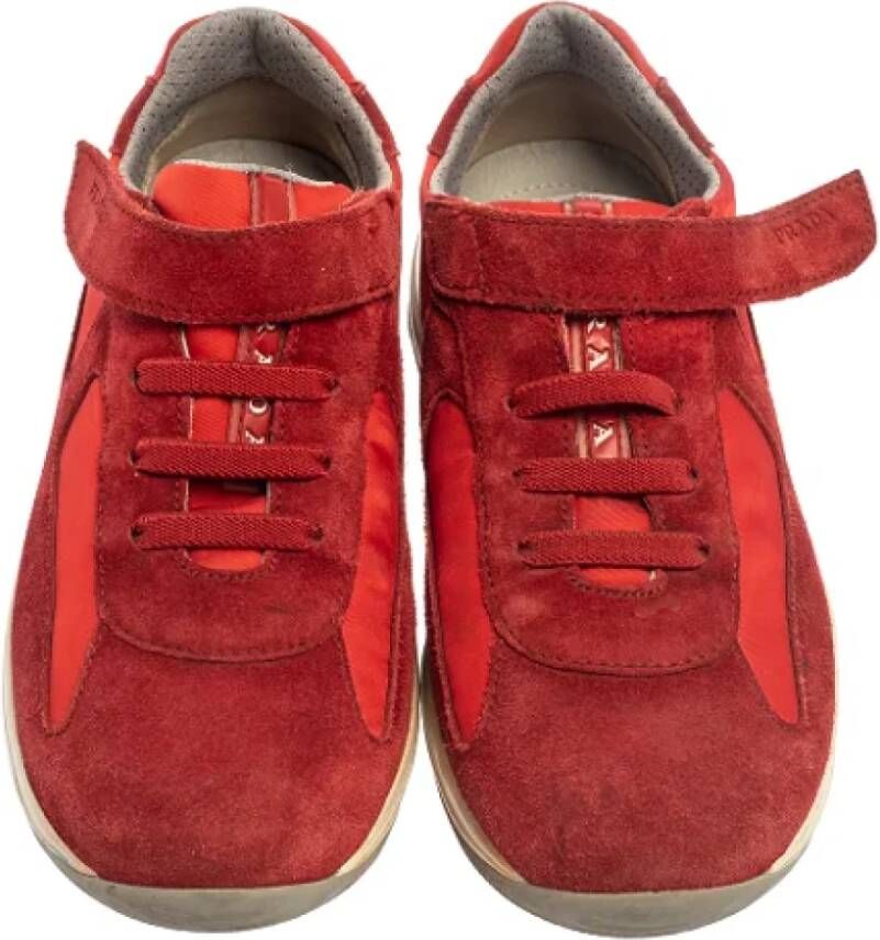 Prada Vintage Pre-owned Nylon sneakers Red Dames