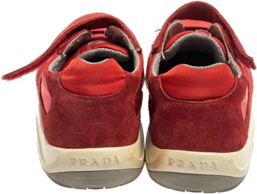 Prada Vintage Pre-owned Nylon sneakers Red Dames