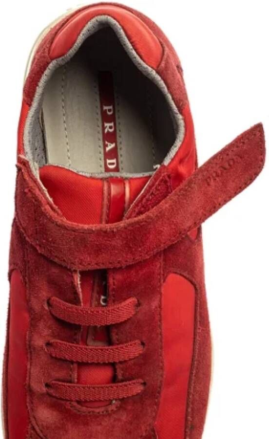 Prada Vintage Pre-owned Nylon sneakers Red Dames