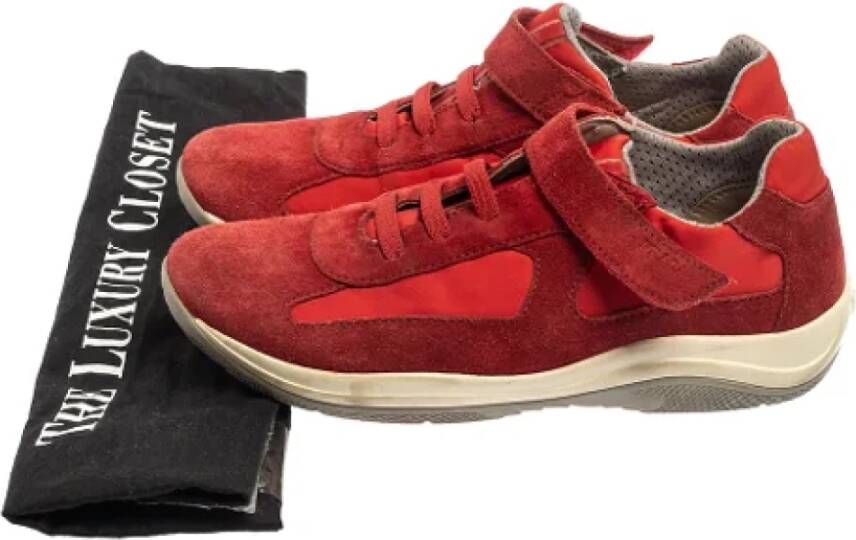 Prada Vintage Pre-owned Nylon sneakers Red Dames