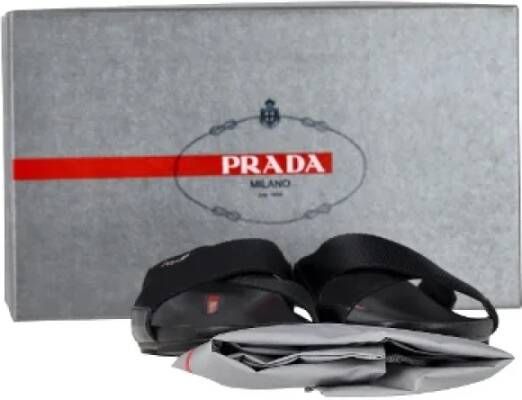 Prada Vintage Pre-owned Polyester sandals Black Dames
