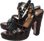 Prada Vintage Pre-owned Raffia sandals Black Dames - Thumbnail 3