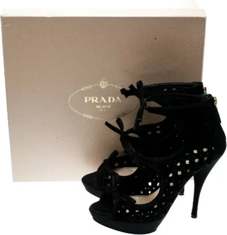 Prada Vintage Pre-owned Satin boots Black Dames