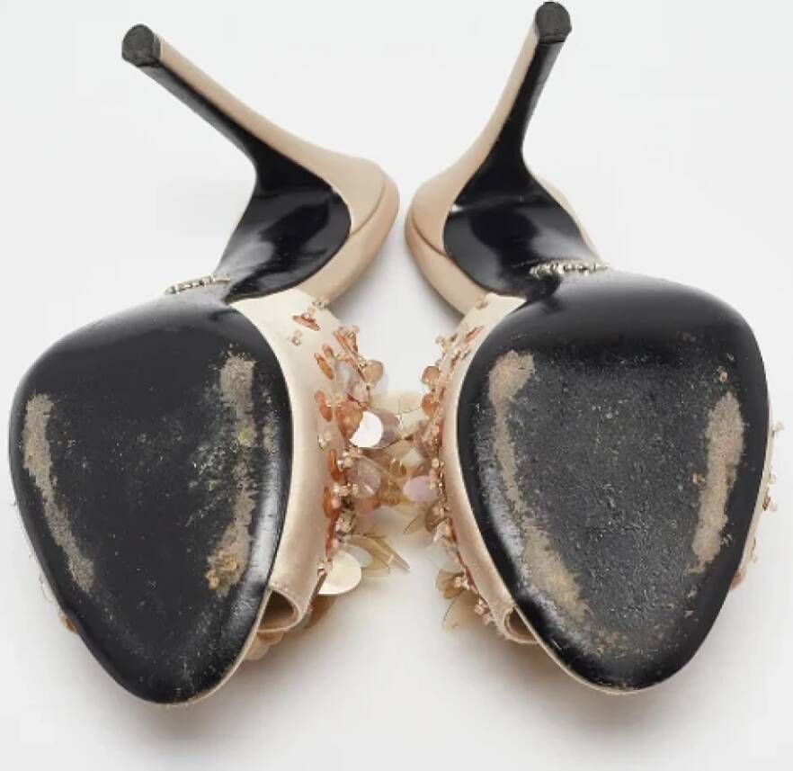Prada Vintage Pre-owned Satin sandals Beige Dames
