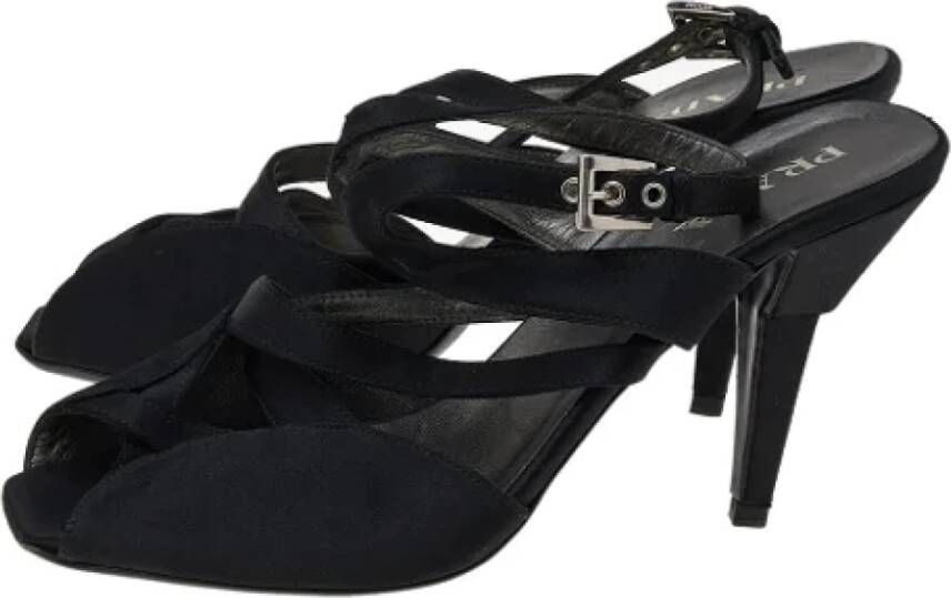 Prada Vintage Pre-owned Satin sandals Black Dames