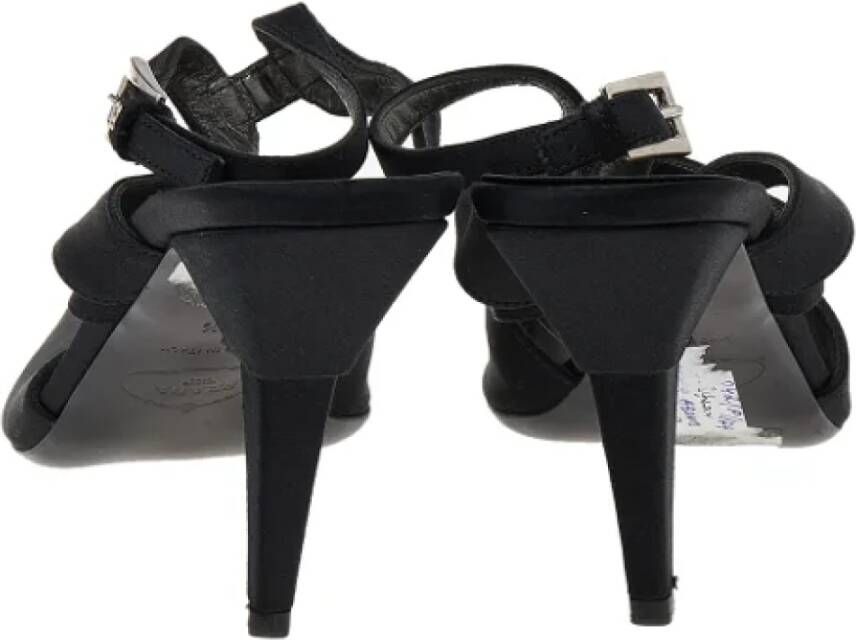 Prada Vintage Pre-owned Satin sandals Black Dames