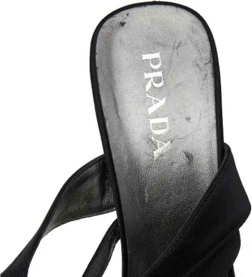 Prada Vintage Pre-owned Satin sandals Black Dames