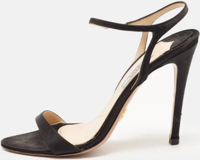 Prada Vintage Pre-owned Satin sandals Black Dames