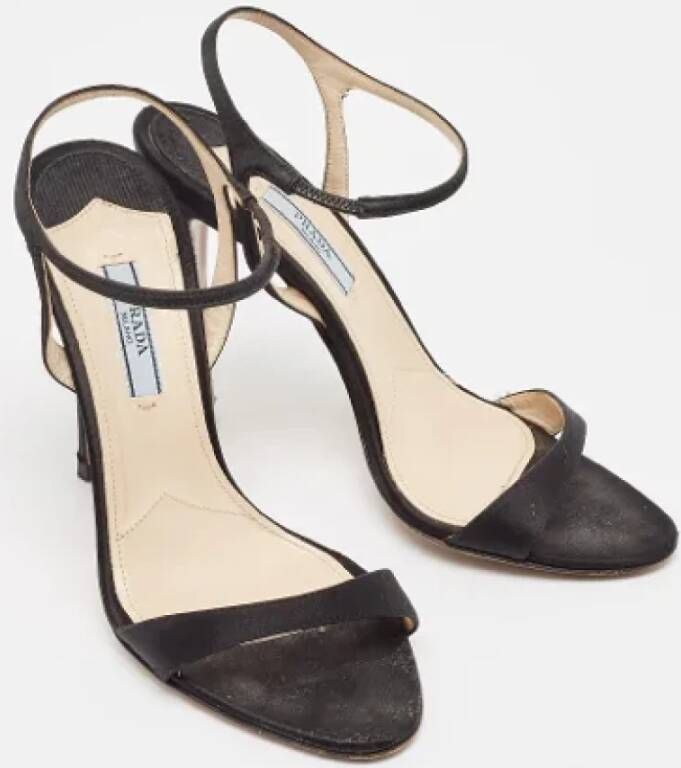 Prada Vintage Pre-owned Satin sandals Black Dames