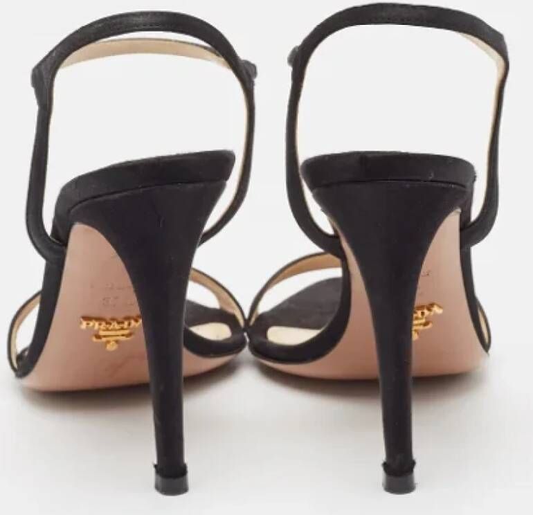 Prada Vintage Pre-owned Satin sandals Black Dames