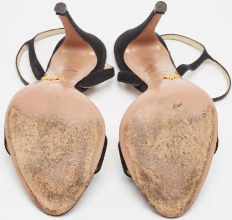 Prada Vintage Pre-owned Satin sandals Black Dames