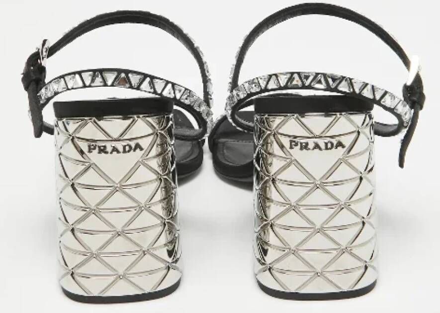 Prada Vintage Pre-owned Satin sandals Black Dames