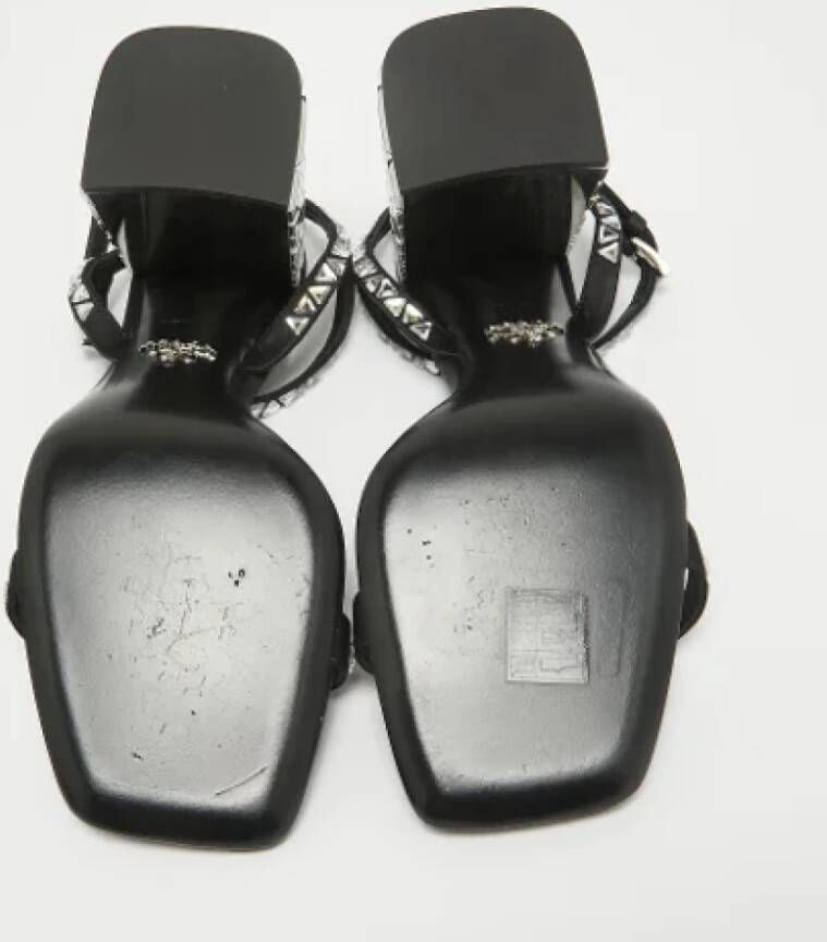 Prada Vintage Pre-owned Satin sandals Black Dames