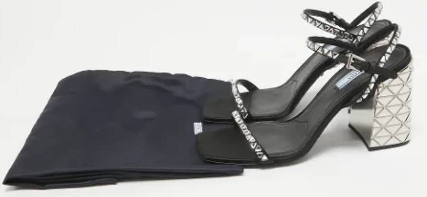 Prada Vintage Pre-owned Satin sandals Black Dames