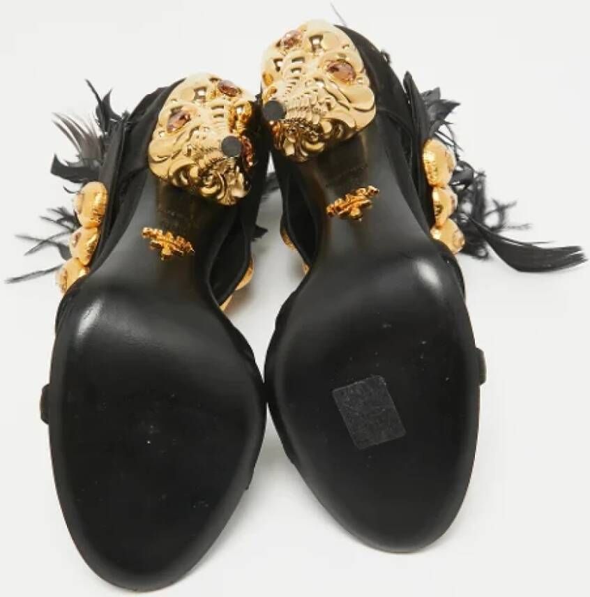 Prada Vintage Pre-owned Satin sandals Black Dames