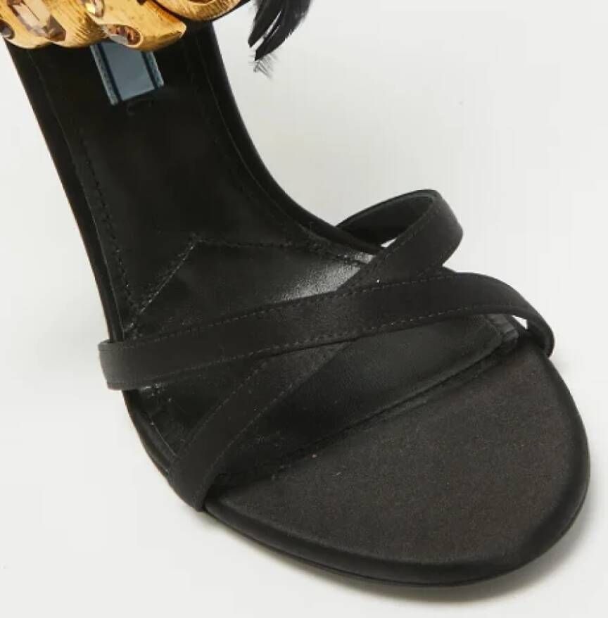 Prada Vintage Pre-owned Satin sandals Black Dames