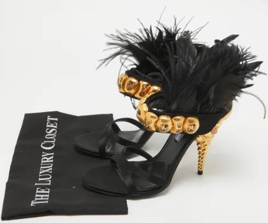 Prada Vintage Pre-owned Satin sandals Black Dames