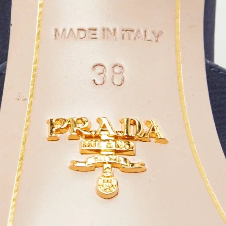 Prada Vintage Pre-owned Satin sandals Blue Dames