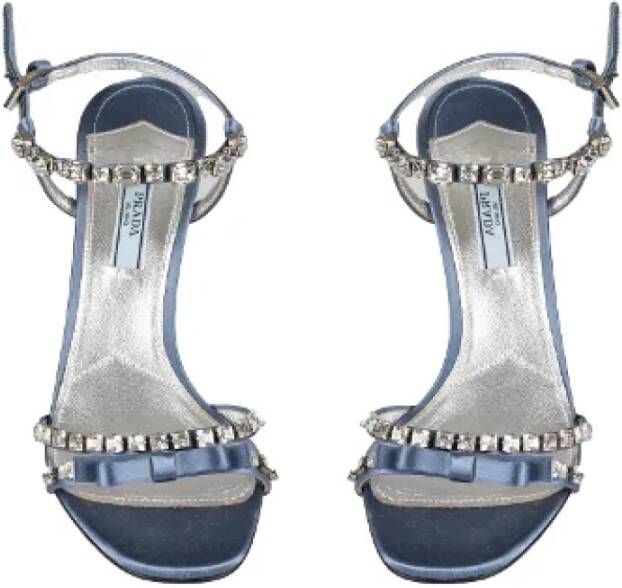 Prada Vintage Pre-owned Satin sandals Blue Dames
