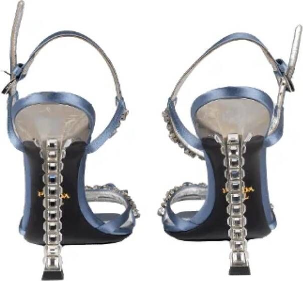 Prada Vintage Pre-owned Satin sandals Blue Dames