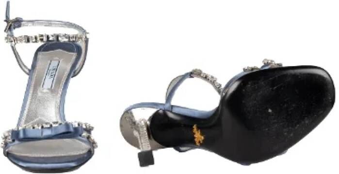 Prada Vintage Pre-owned Satin sandals Blue Dames