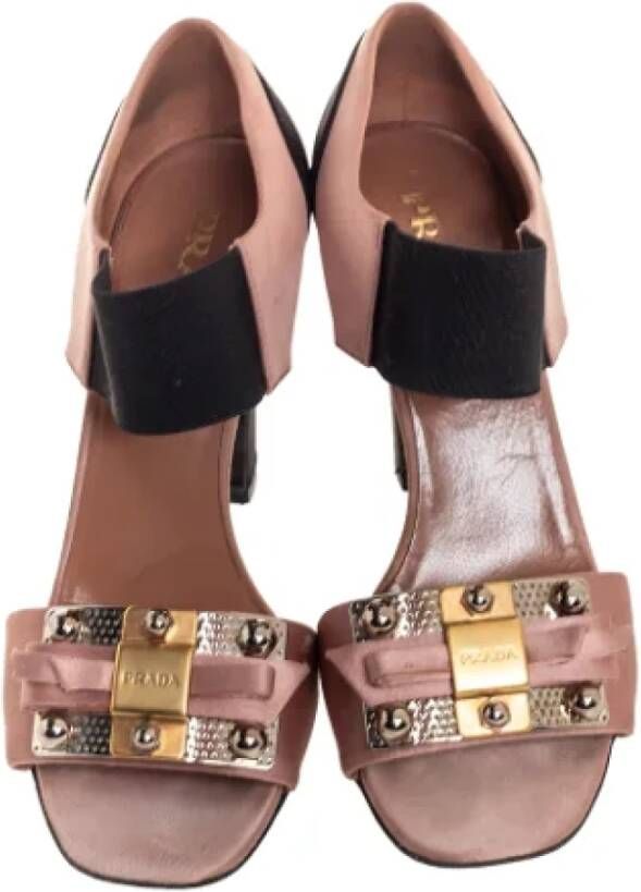 Prada Vintage Pre-owned Satin sandals Brown Dames