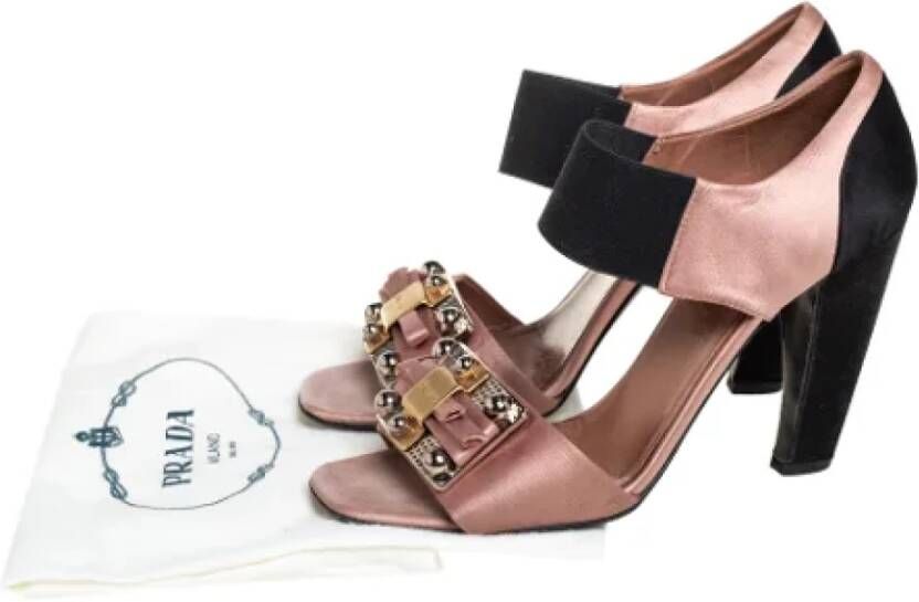 Prada Vintage Pre-owned Satin sandals Brown Dames