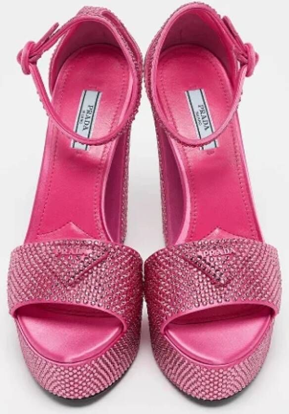 Prada Vintage Pre-owned Satin sandals Pink Dames