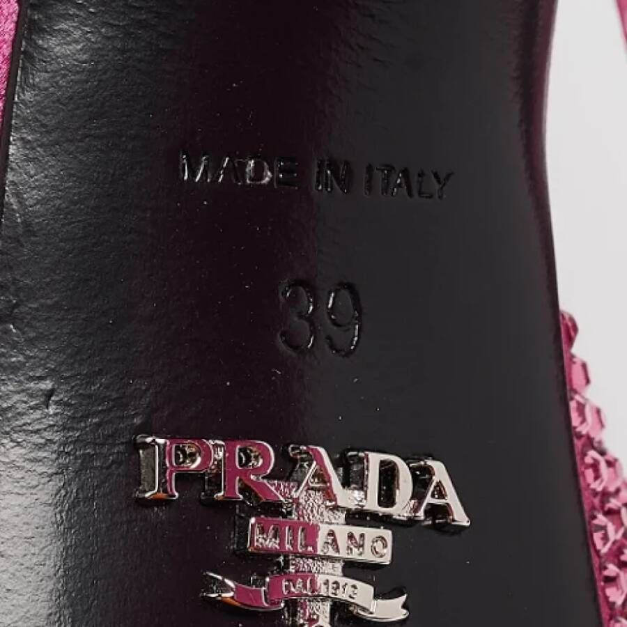 Prada Vintage Pre-owned Satin sandals Pink Dames