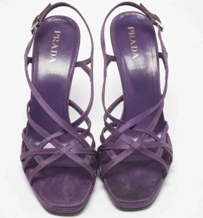 Prada Vintage Pre-owned Satin sandals Purple Dames