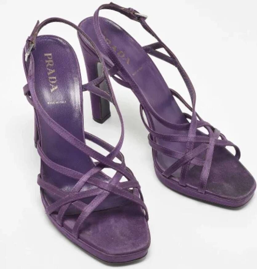 Prada Vintage Pre-owned Satin sandals Purple Dames