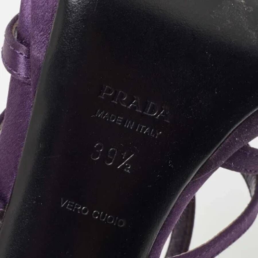 Prada Vintage Pre-owned Satin sandals Purple Dames