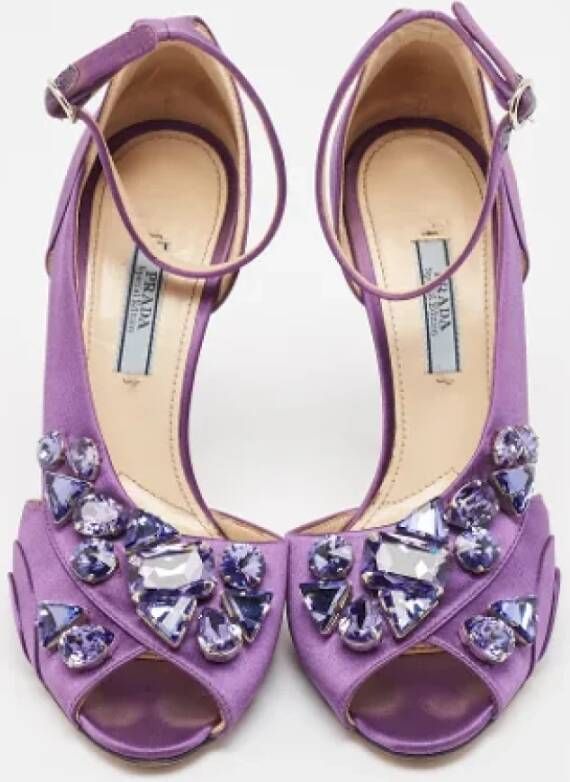Prada Vintage Pre-owned Satin sandals Purple Dames