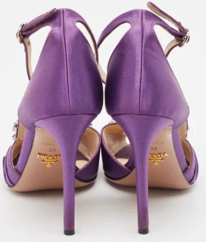 Prada Vintage Pre-owned Satin sandals Purple Dames
