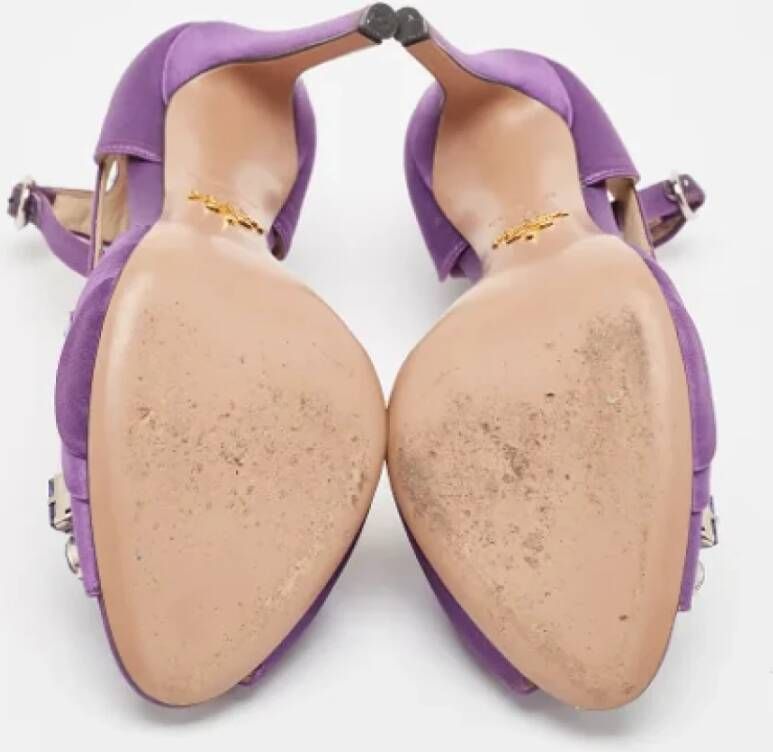 Prada Vintage Pre-owned Satin sandals Purple Dames