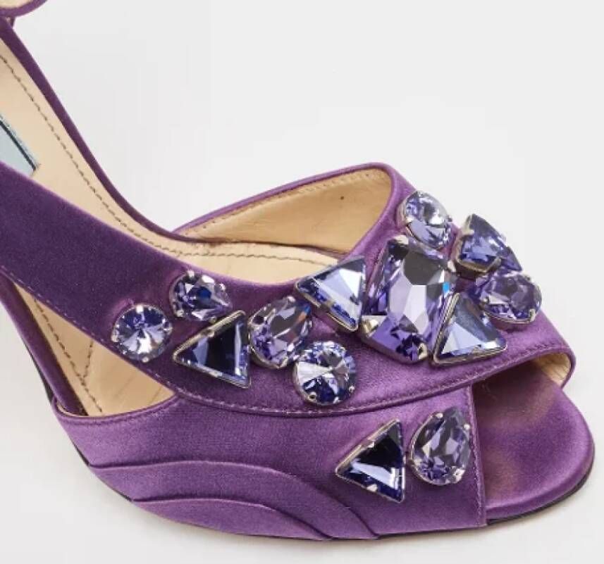 Prada Vintage Pre-owned Satin sandals Purple Dames