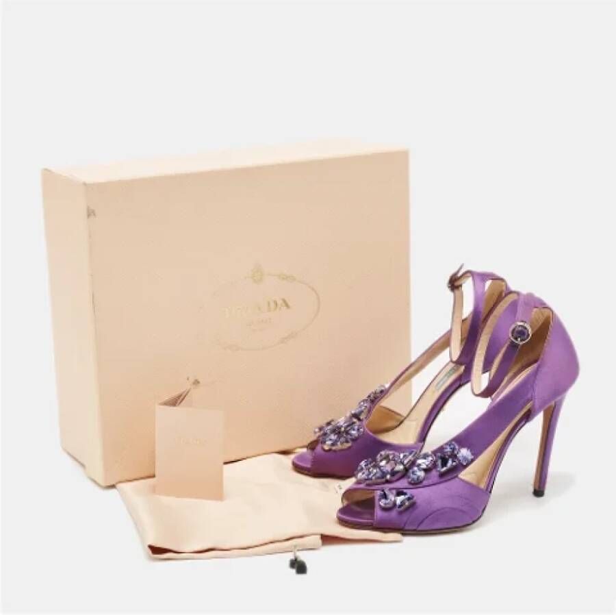 Prada Vintage Pre-owned Satin sandals Purple Dames